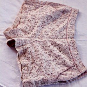 Off-white lace shorts